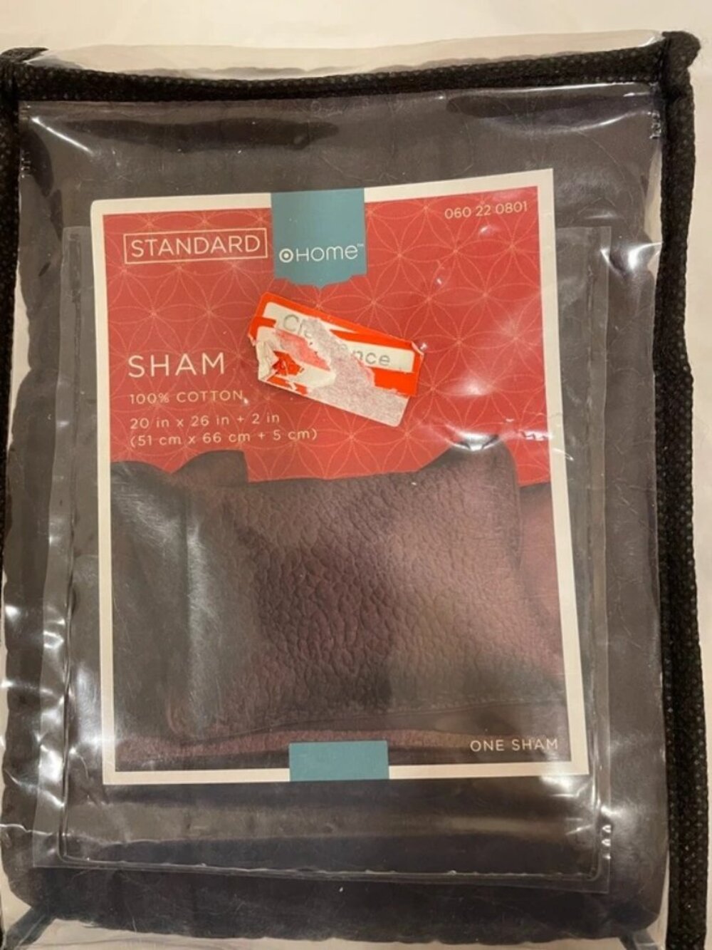 Threshold Standard Brown Cotton Pillow Sham 20" x 26" New